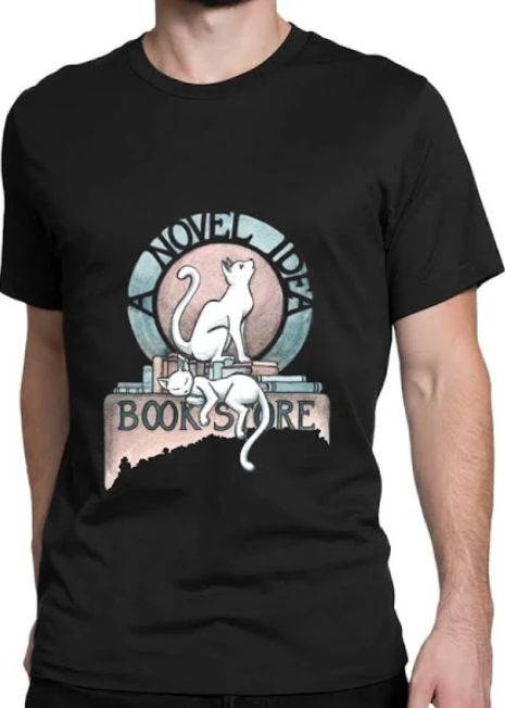 a novel idea bookstore t shirt